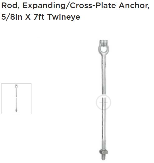 Rod Anchor 5/8in x 7ft